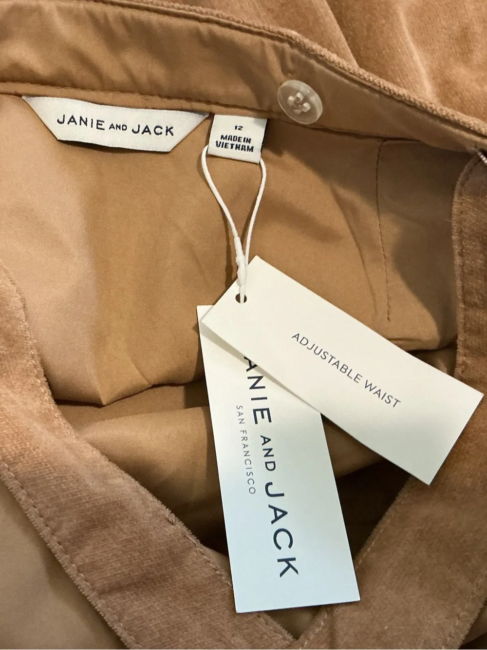 Janie and Jack Tan Corduroy Jumper Dress Size 12 NWT